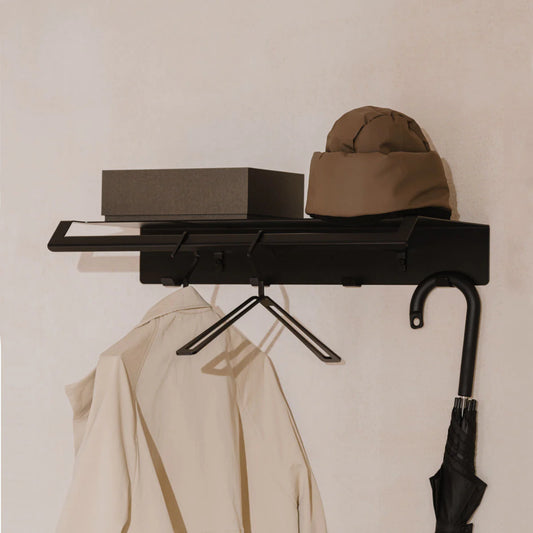 Estanteria de pared, perchero de pared metal, para entrada- Kaimok Design