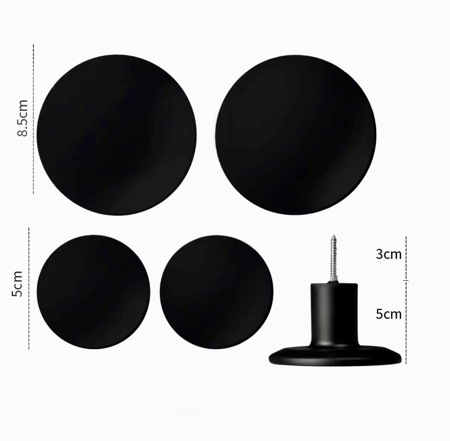 Percha individual de pared Torino, negro mate, set de 4 - Kaimok Design