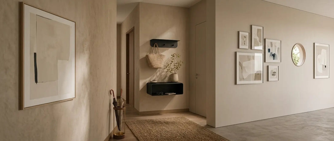 Mesita de pared COMO en metal, estilo Japandi minimalista