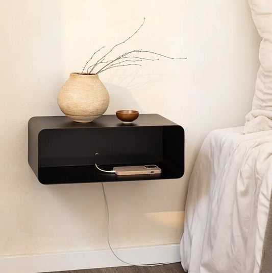 Mesita de pared COMO – mesita de noche flotante en metal Kaimok Design