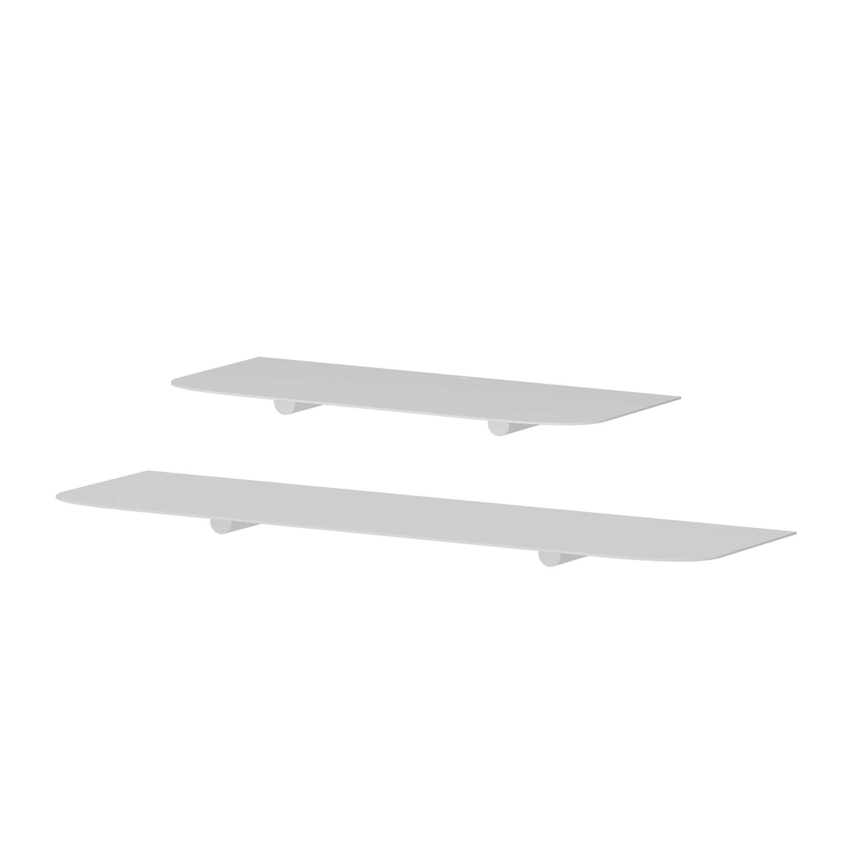 Estantería de pared metálica Kyoto – repisa flotante minimalista Set 40+60 cm Blanco - Kaimok Design