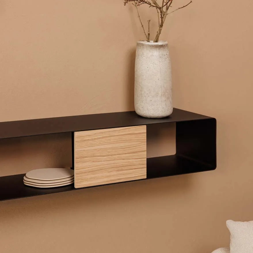 Consola de pared RIVA – mesa de pared en metal y madera Kaimok Design