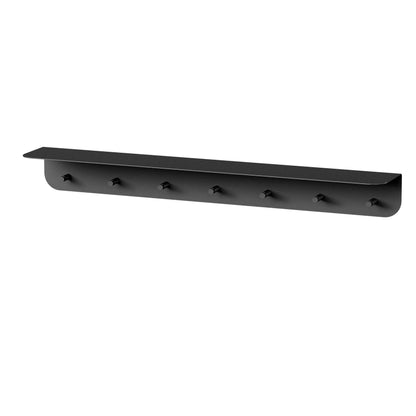Perchero de pared Milano con estante y ganchos L (90cm) Negro - Kaimok Design