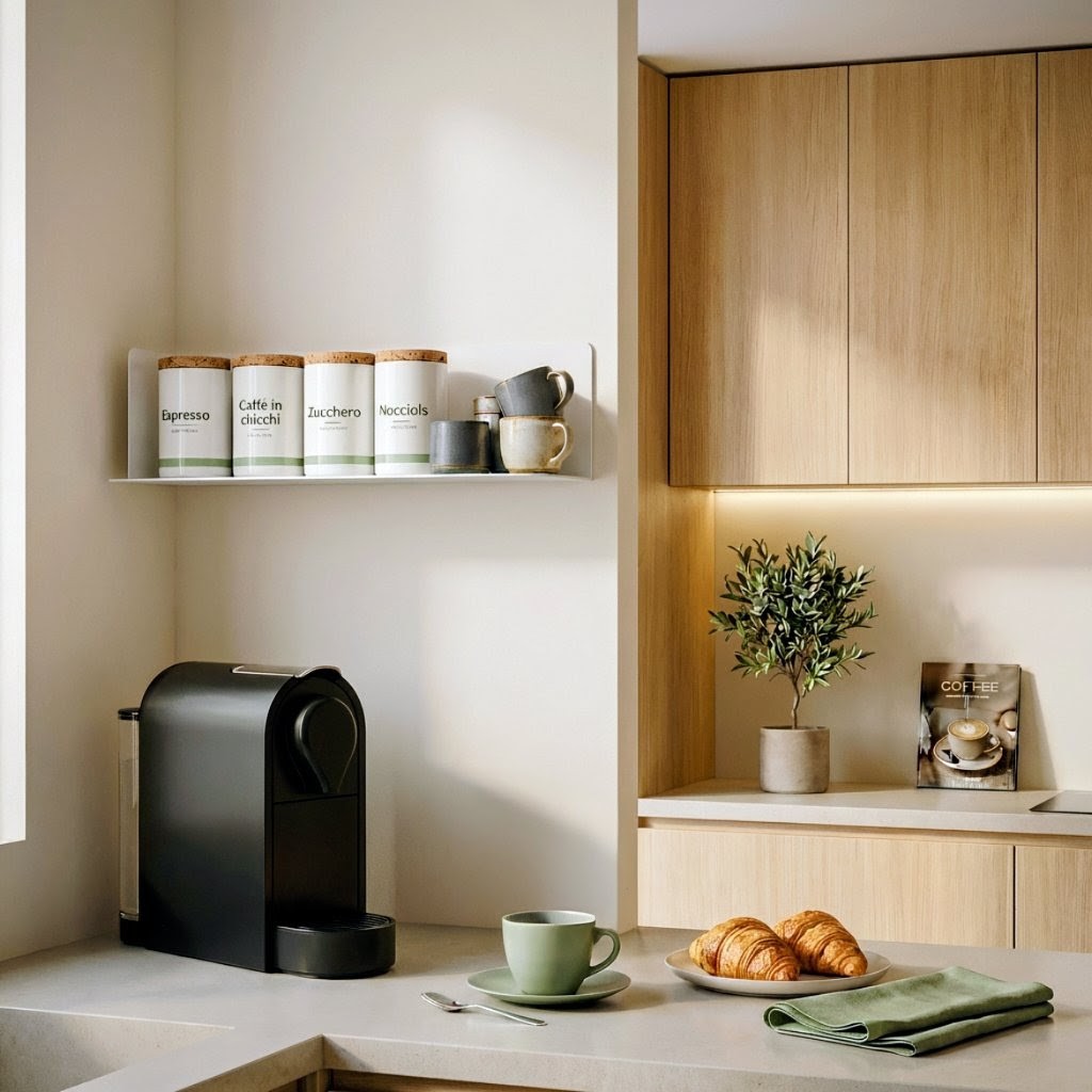 Estantería de pared metálica Firenze – repisa flotante para libros  en la cocina - Kaimok Design