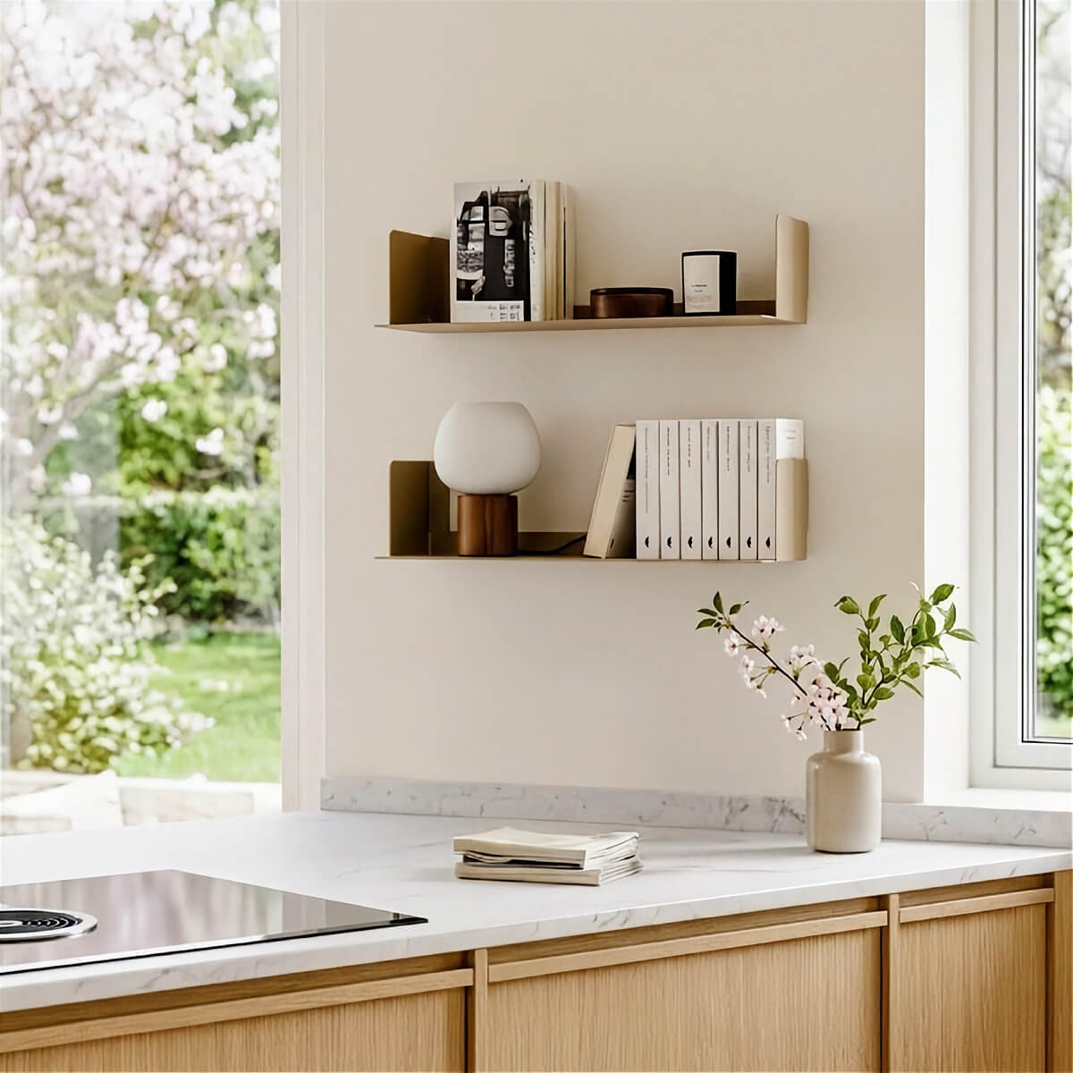 Estantería de pared metálica Firenze – repisa flotante para libros  en la cocina - Kaimok Design