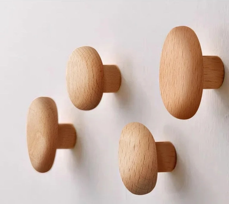 Kaimok Design percha individuales de pared en madera, forma organica piedra natural, Verona Stone- set 4 madera natural