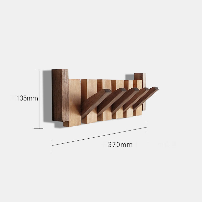 Perchero de pared Verona madera natural – colgador plegable escandinavo Mix 5 ganchos - Kaimok Design