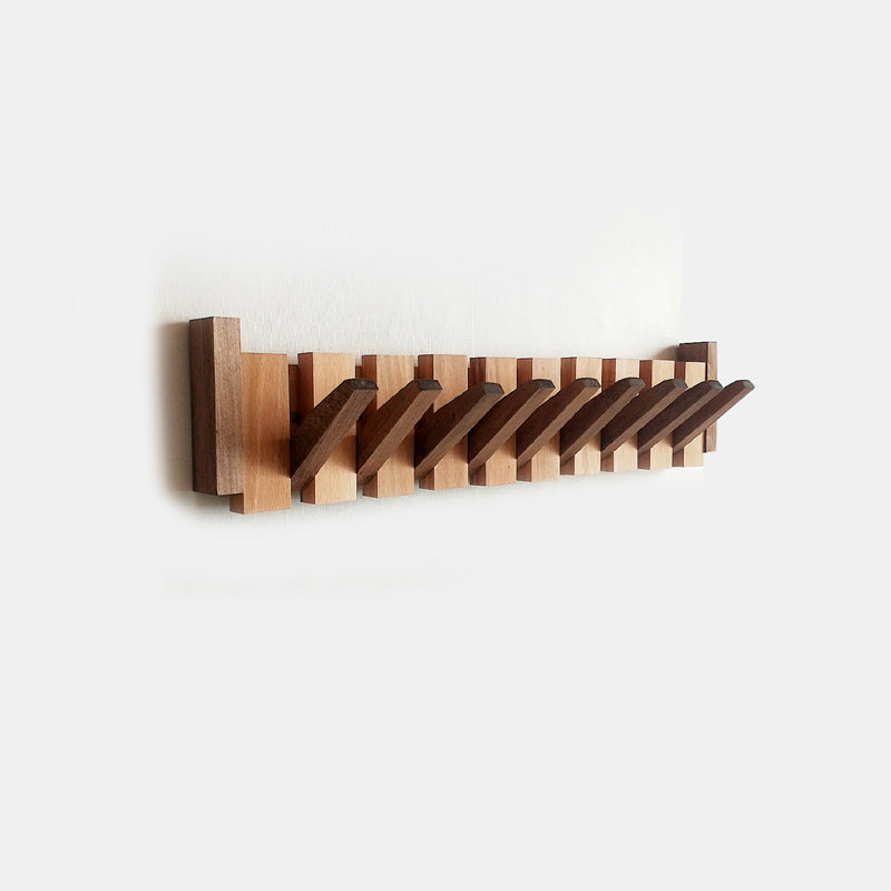 Perchero de pared Verona madera natural – colgador plegable escandinavo - Kaimok Design