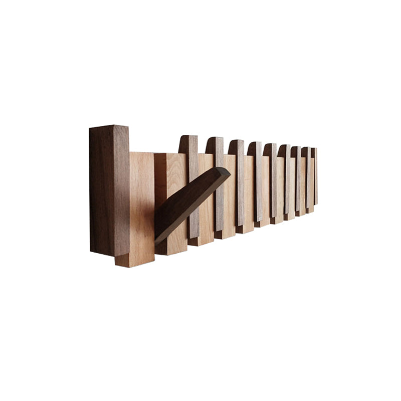 Perchero de pared Verona madera natural – colgador plegable escandinavo - Kaimok Design