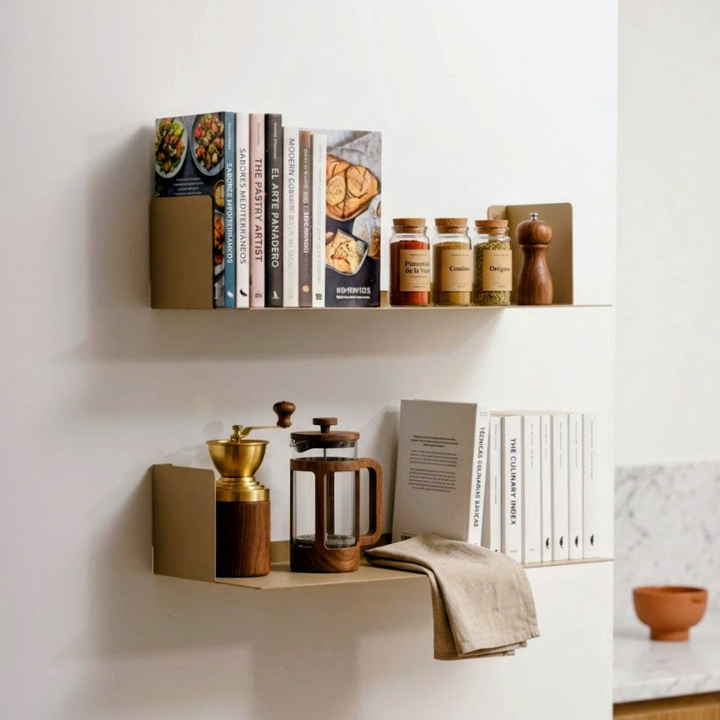 Estantería de pared metálica Firenze – repisa flotante para libros  en la cocina - Kaimok Design