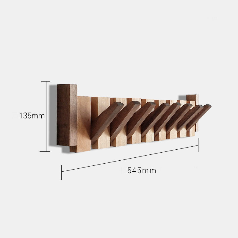 Perchero de pared Verona madera natural – colgador plegable escandinavo Mix 8 ganchos - Kaimok Design