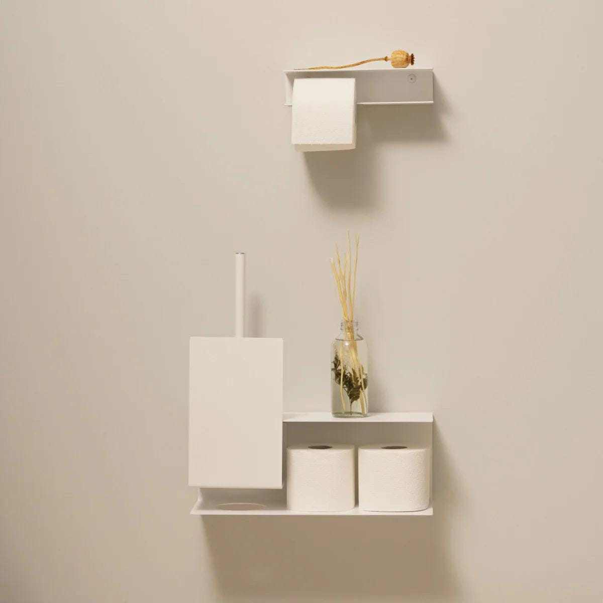 Porta scopino da parete, porta scopino sospeso per WC, moderno e minimalista, Accessorio da bagno in acciaio inox, portascopino Lugano Kaimok Design