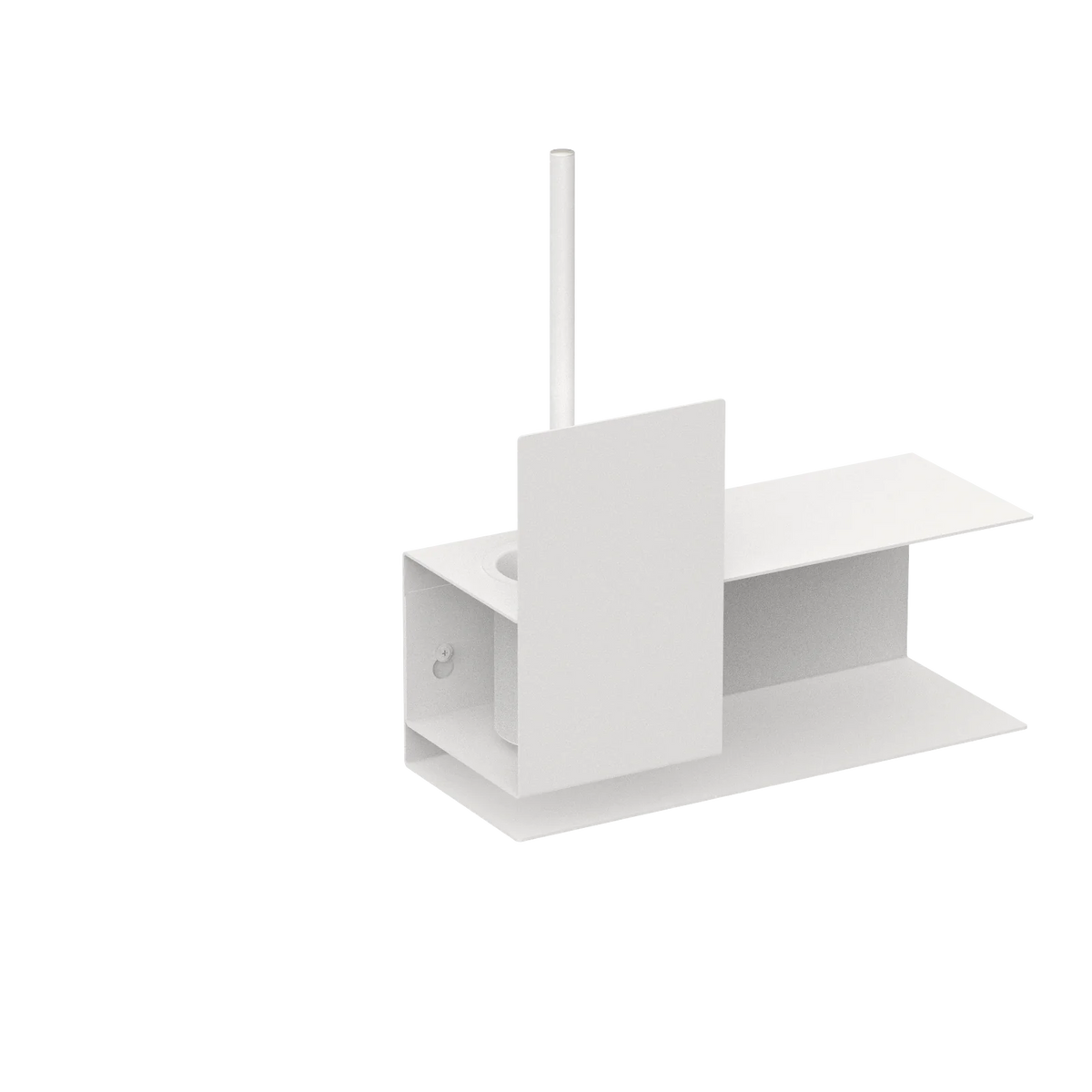 Escobillero Sorrento – accesorios baños modernos en acero inoxidable L (37cm) Blanco - Kaimok Design