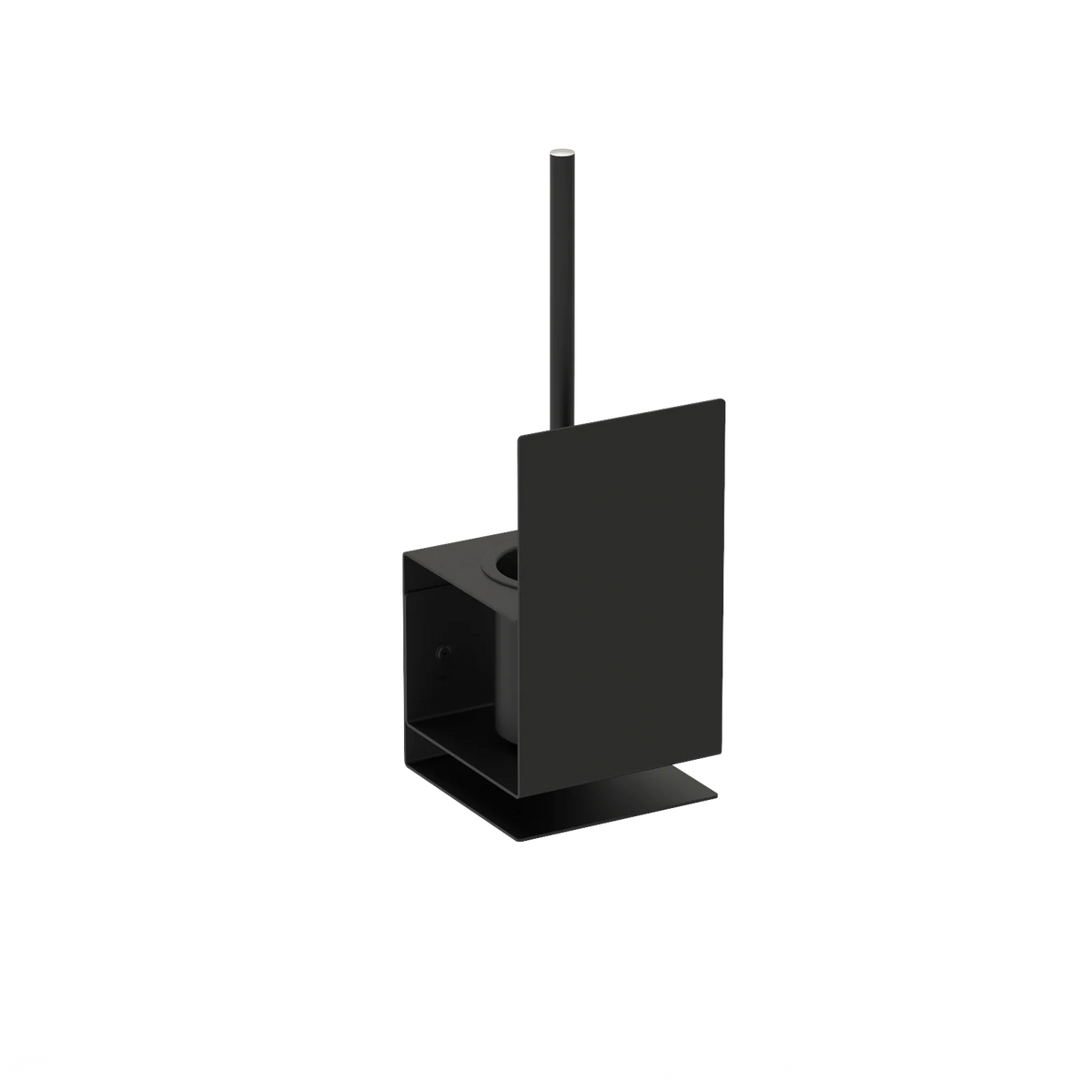 Escobillero Sorrento – accesorios baños modernos en acero inoxidable M (14cm) Negro - Kaimok Design