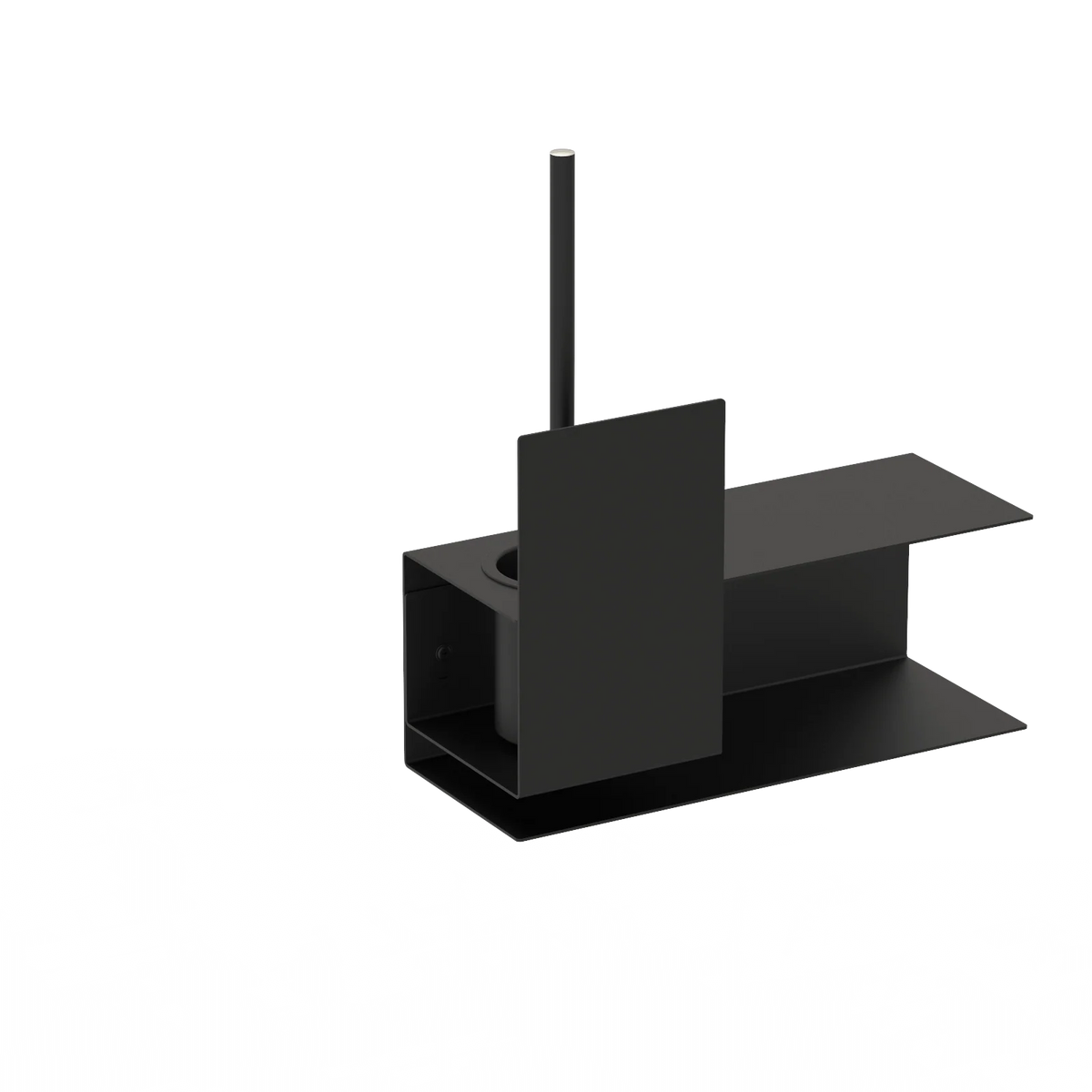 Escobillero Sorrento – accesorios baños modernos en acero inoxidable L (37cm) Negro - Kaimok Design
