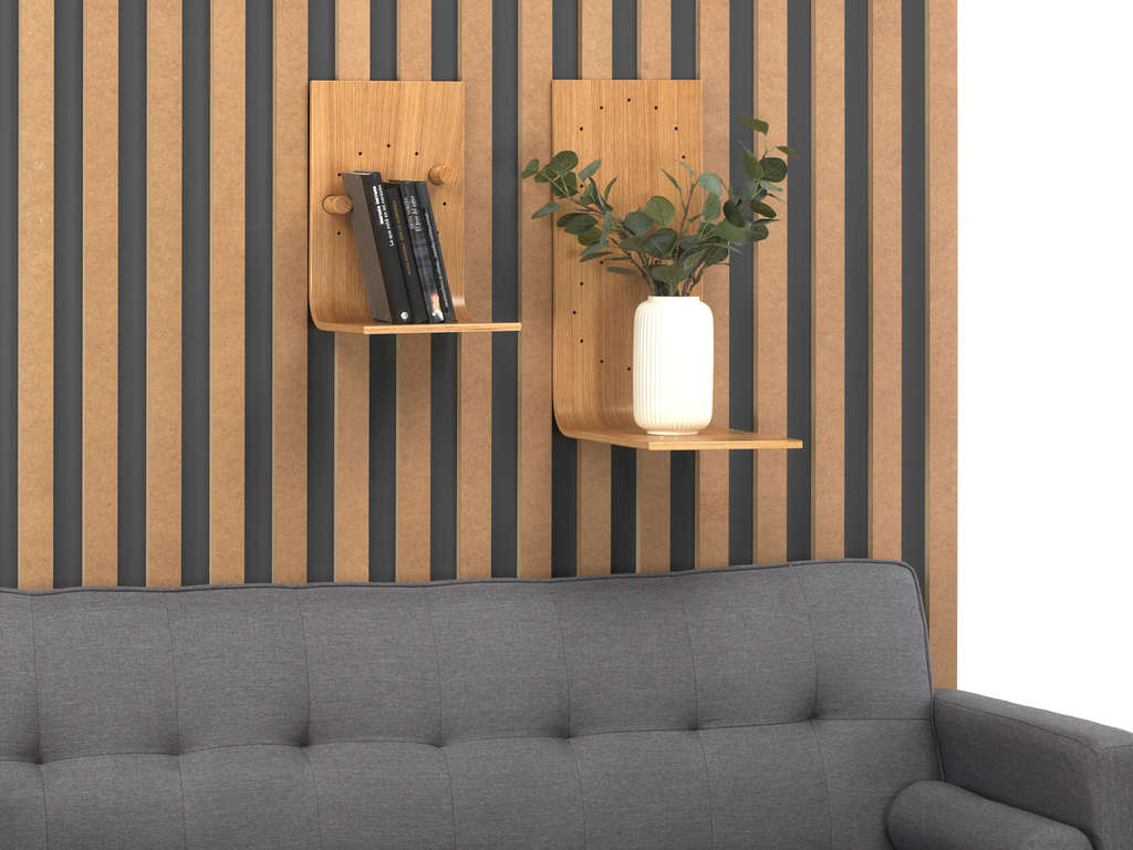 Brera Shelf - Walnut Finish - Modern Multifunctional Design - Roble- duo - Kaimok Design