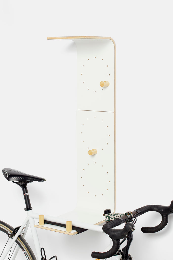 Brera Shelf - White Finish - Bike Rack and Bookshelf- Kaimok Design