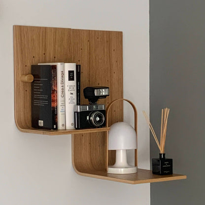Estantería de pared de madera Brera – repisa flotante Duo Roble - Kaimok Design